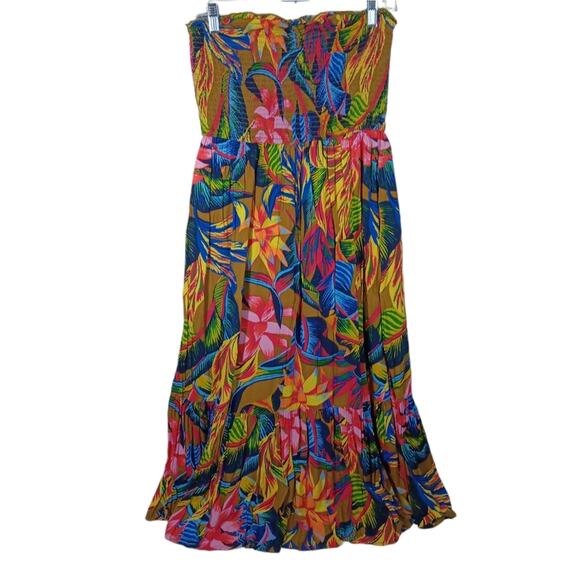 Aerie Smocked Floral Midi Dress size Medium - Picture 2 of 6